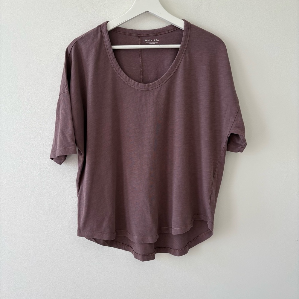 Athleta Women's Short Sleeve Top in Dusty Purple